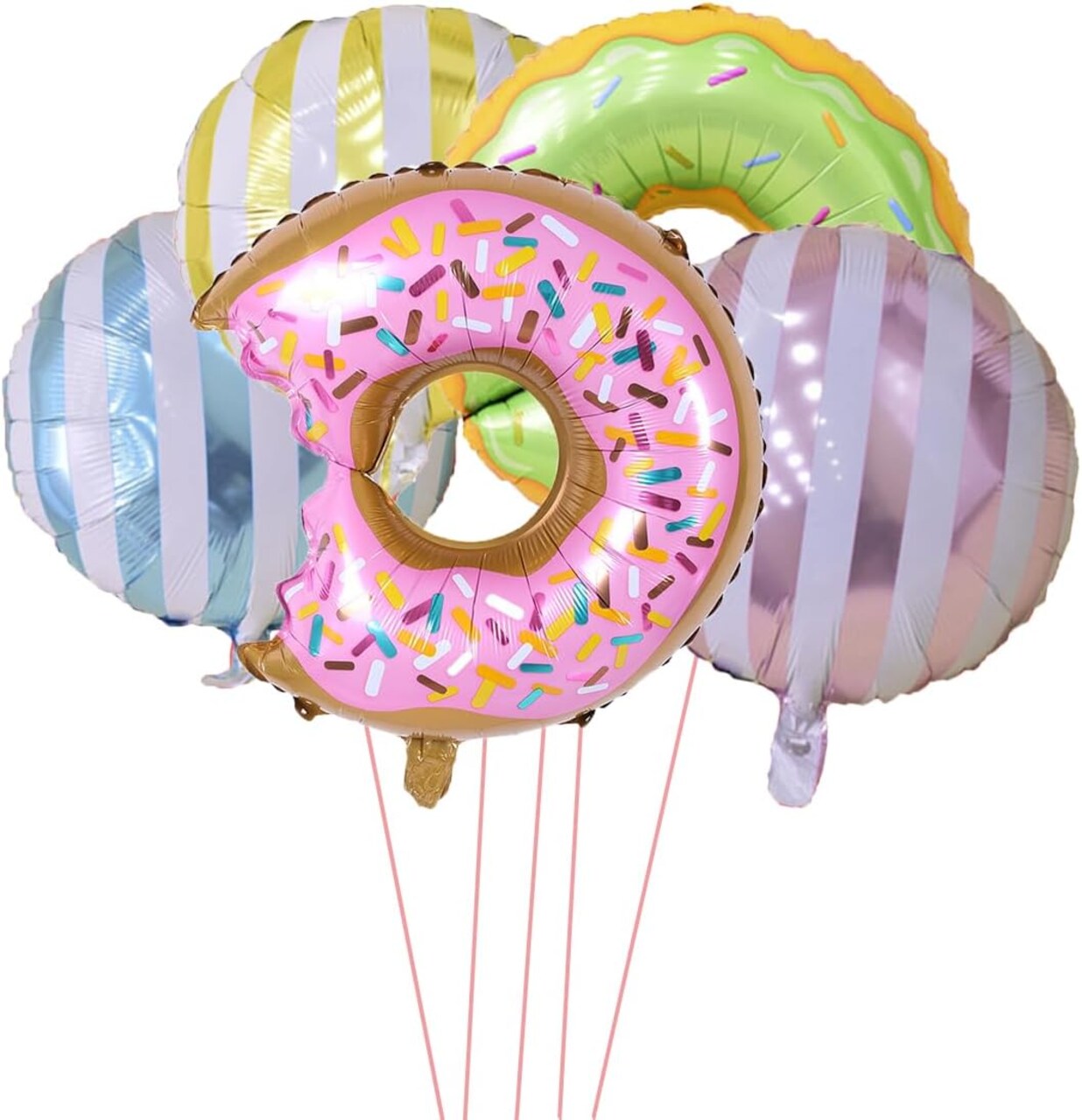 6PCS Big Donut Foil Balloons Large Mylar Doughnut Balloons for Birthday Party Wedding Decoration Baby Shower Donut Time